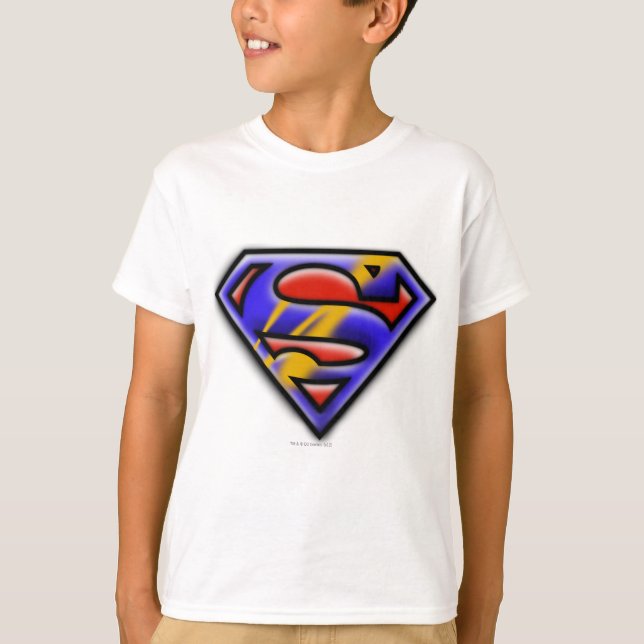 Superman S-Shield | Purple Airbrush Logo T-Shirt (Front)