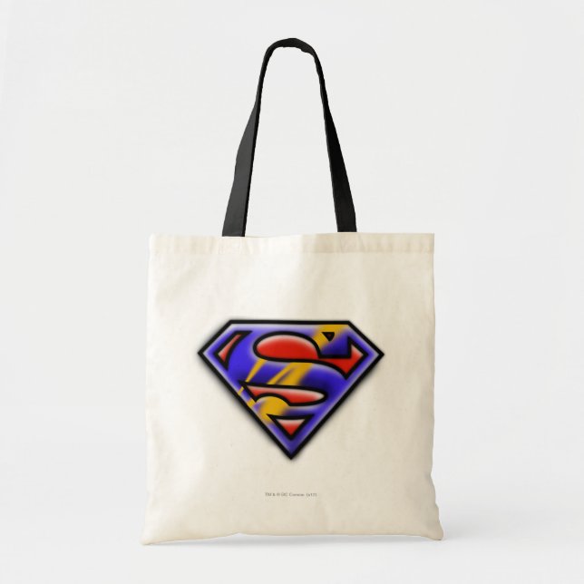 Superman S-Shield | Purple Airbrush Logo Tote Bag (Front)