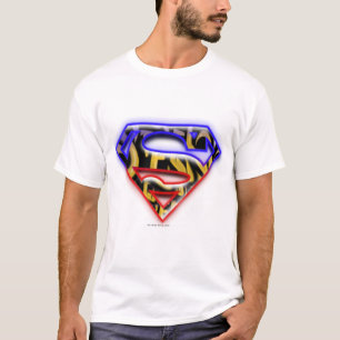 Superman S-Shield   Purple-Red Graffiti Logo T-Shirt
