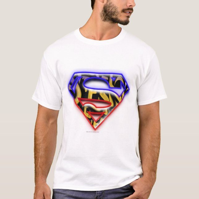 Superman S-Shield | Purple-Red Graffiti Logo T-Shirt (Front)