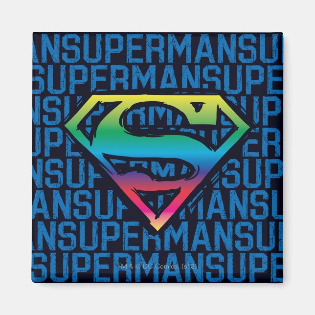 Superman S-Shield | Rainbow Logo Magnet (Front)