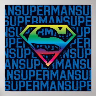 Superman S-Shield   Rainbow Logo Poster