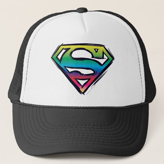 Superman S-Shield | Rainbow Logo Trucker Hat (Front)