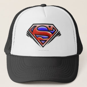 Superman S-Shield   Red Airbrush Logo Trucker Hat