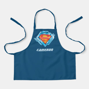 Superman S-Shield   Red and Blue Metal Logo Apron