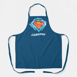 Superman S-Shield   Red and Blue Metal Logo Apron