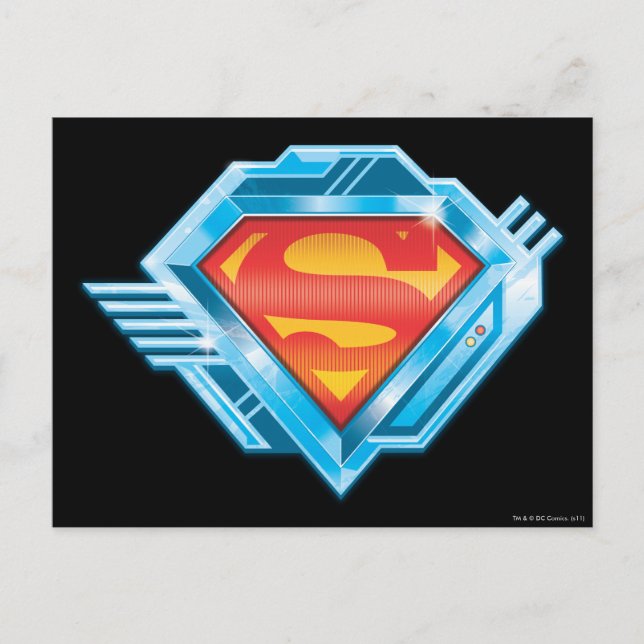 Superman S-Shield | Red and Blue Metal Logo Postcard (Front)