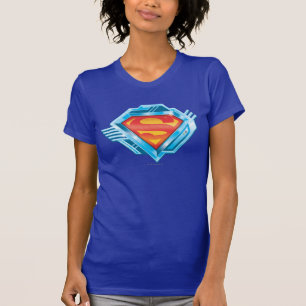 Superman S-Shield   Red and Blue Metal Logo T-Shirt