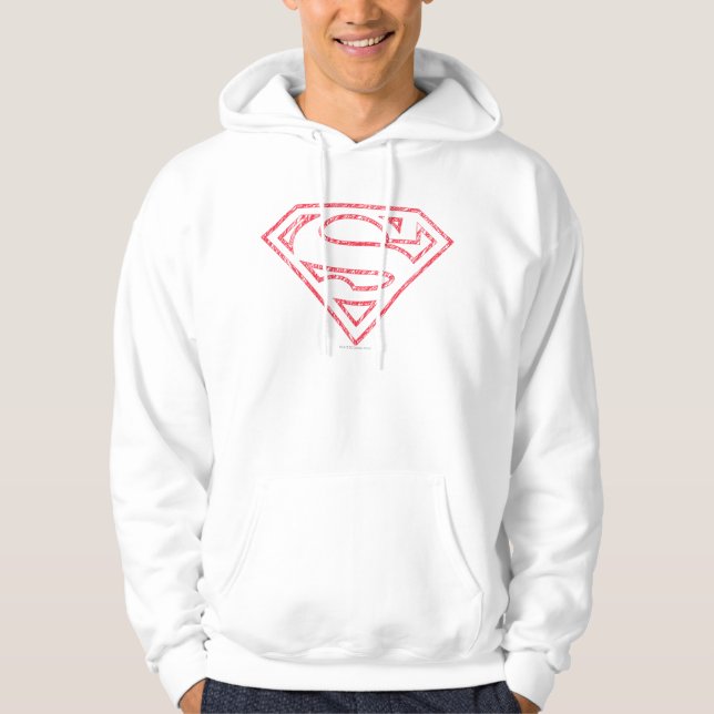 Superman S-Shield | Red Outline Logo Hoodie (Front)