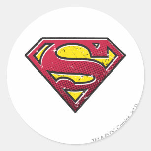 Superman S-Shield   Scratches Logo Classic Round Sticker