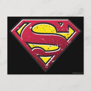 Superman S-Shield   Scratches Logo Postcard