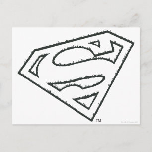 Superman S-Shield   Sideways Grunge Logo Postcard