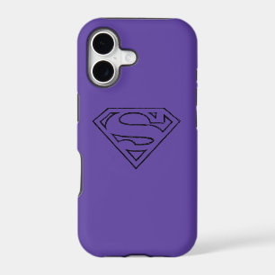 Superman S-Shield Simple Black Outline Logo