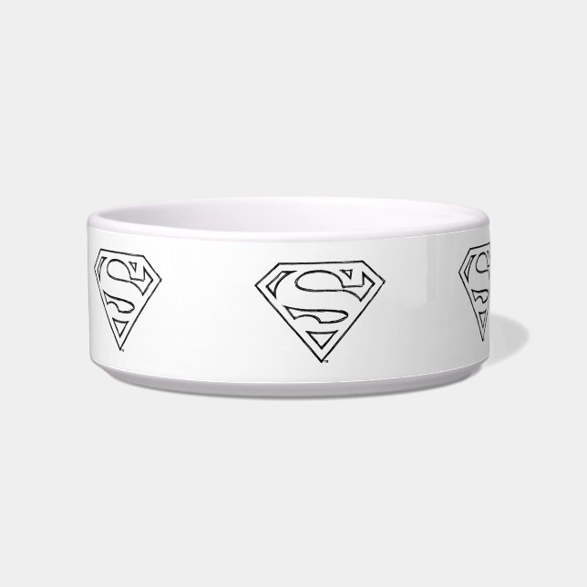 Superman S-Shield | Simple Black Outline Logo Bowl (Left)