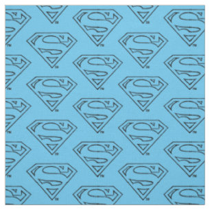 Superman S-Shield   Simple Black Outline Logo Fabric