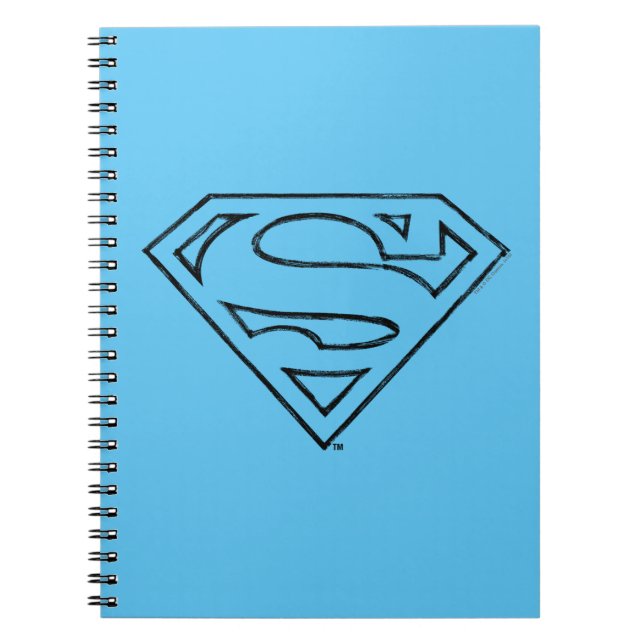 Superman S-Shield | Simple Black Outline Logo Notebook (Front)