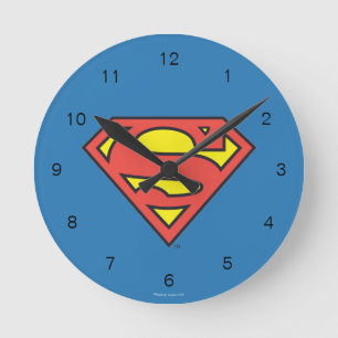 Superman S-Shield   Superman Logo Round Clock
