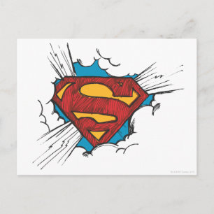 Superman S-Shield Within Clouds Logo Postcard