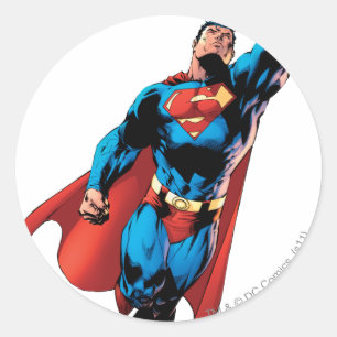 Superman Soars Classic Round Sticker