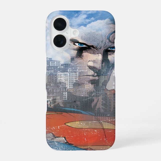 Superman Stare iPhone 16 Case (Back)