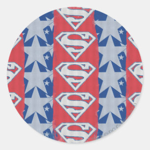 Superman Stars and Logo Classic Round Sticker