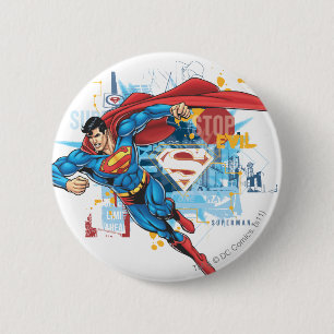 Superman - Stop Evil 6 Cm Round Badge