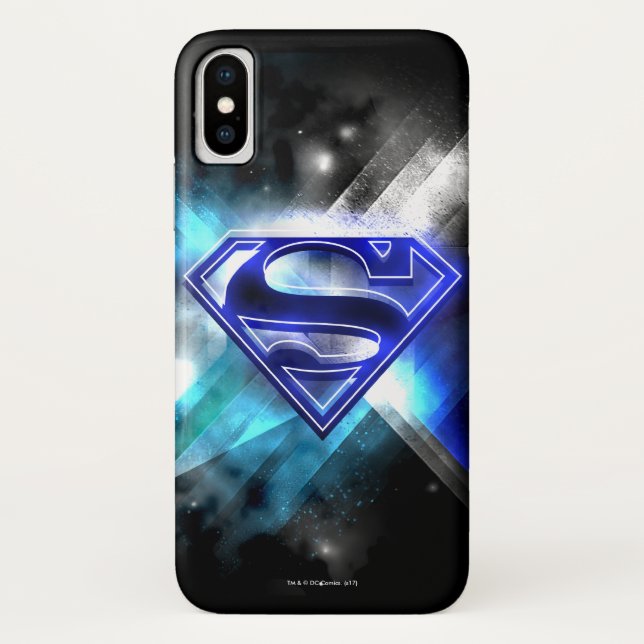 Superman Stylised | Blue White Crystal Logo Case-Mate iPhone Case (Back)
