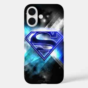 Superman Stylised Blue White Crystal Logo iPhone 16 Case