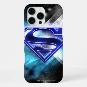 Superman Stylised Blue White Crystal Logo iPhone 16 Pro Max Case
