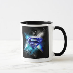 Superman Stylised   Blue White Crystal Logo Mug