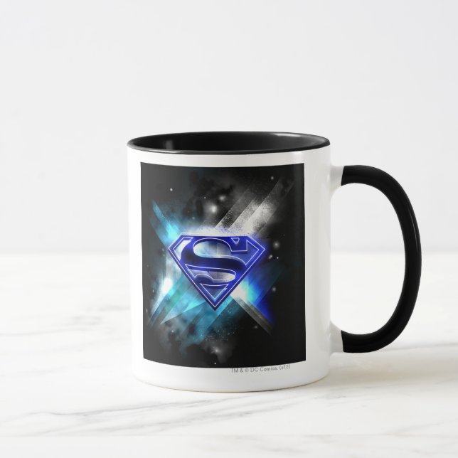 Superman Stylised | Blue White Crystal Logo Mug (Right)
