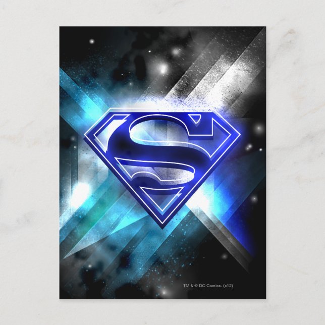 Superman Stylised | Blue White Crystal Logo Postcard (Front)