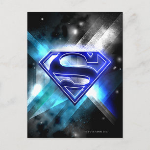 Superman Stylised Blue White Crystal Logo Postcard