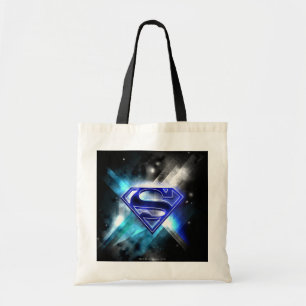 Superman Stylised   Blue White Crystal Logo Tote Bag