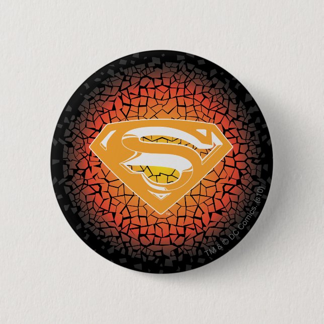 Superman Stylised | Crackle Logo 6 Cm Round Badge (Front)