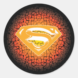 Superman Stylised Crackle Logo Classic Round Sticker