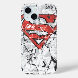 Superman Stylised   Crumpled Comic Logo iPhone 15 Case