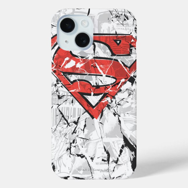 Superman Stylised | Crumpled Comic Logo Case-Mate iPhone Case (Back)
