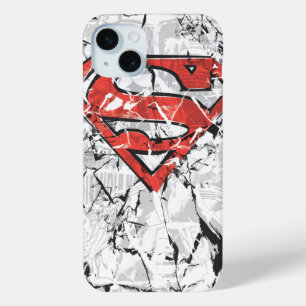 Superman Stylised   Crumpled Comic Logo iPhone 15 Mini Case