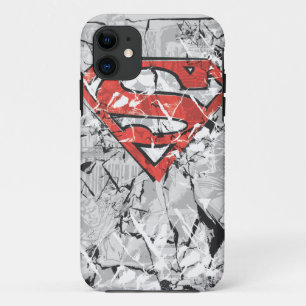Superman Stylised   Crumpled Comic Logo iPhone 11 Case