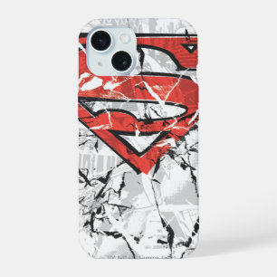 Superman Stylised Crumpled Comic Logo iPhone 15 Case