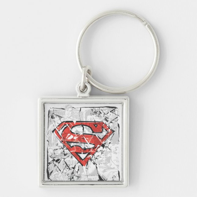 Superman Stylised | Crumpled Comic Logo Key Ring (Front)