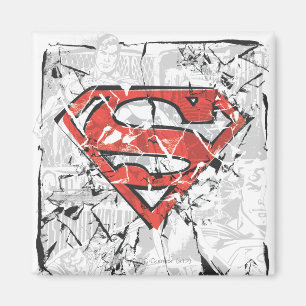 Superman Stylised   Crumpled Comic Logo Magnet