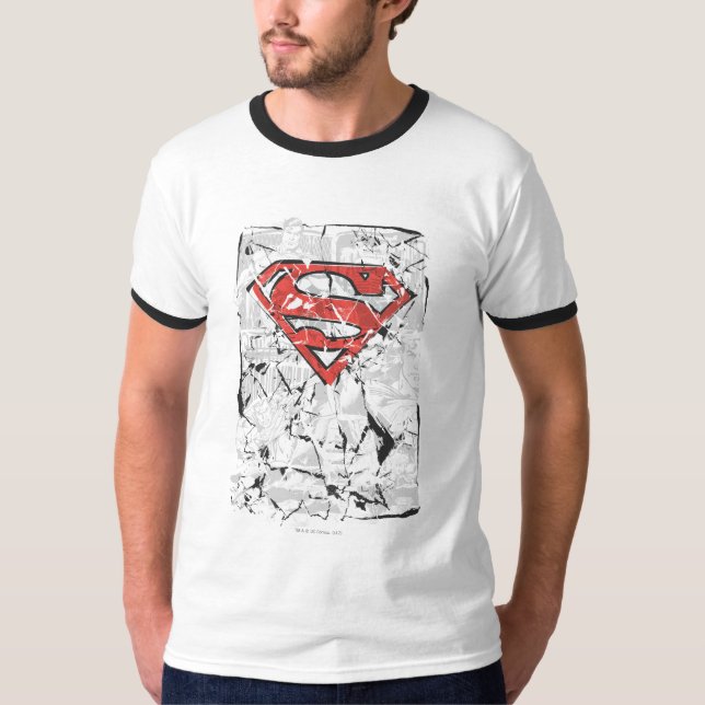 Superman Stylised | Crumpled Comic Logo T-Shirt (Front)