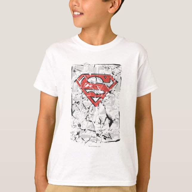 Superman Stylised | Crumpled Comic Logo T-Shirt (Front)