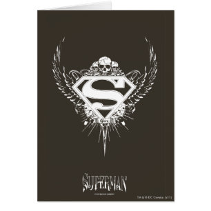 Superman Stylised   Dark Brown Background Logo
