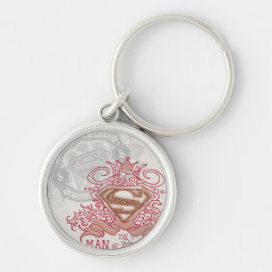 Superman Stylised Drawn with Crown Logo Key Ring