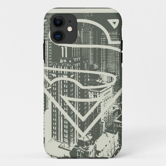 Superman Stylised | Green Metropolis Logo Case-Mate iPhone Case (Back)