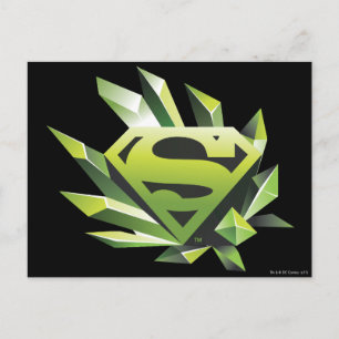 Superman Stylised Green Shield Logo Postcard