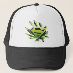Superman Stylised   Green Shield Logo Trucker Hat